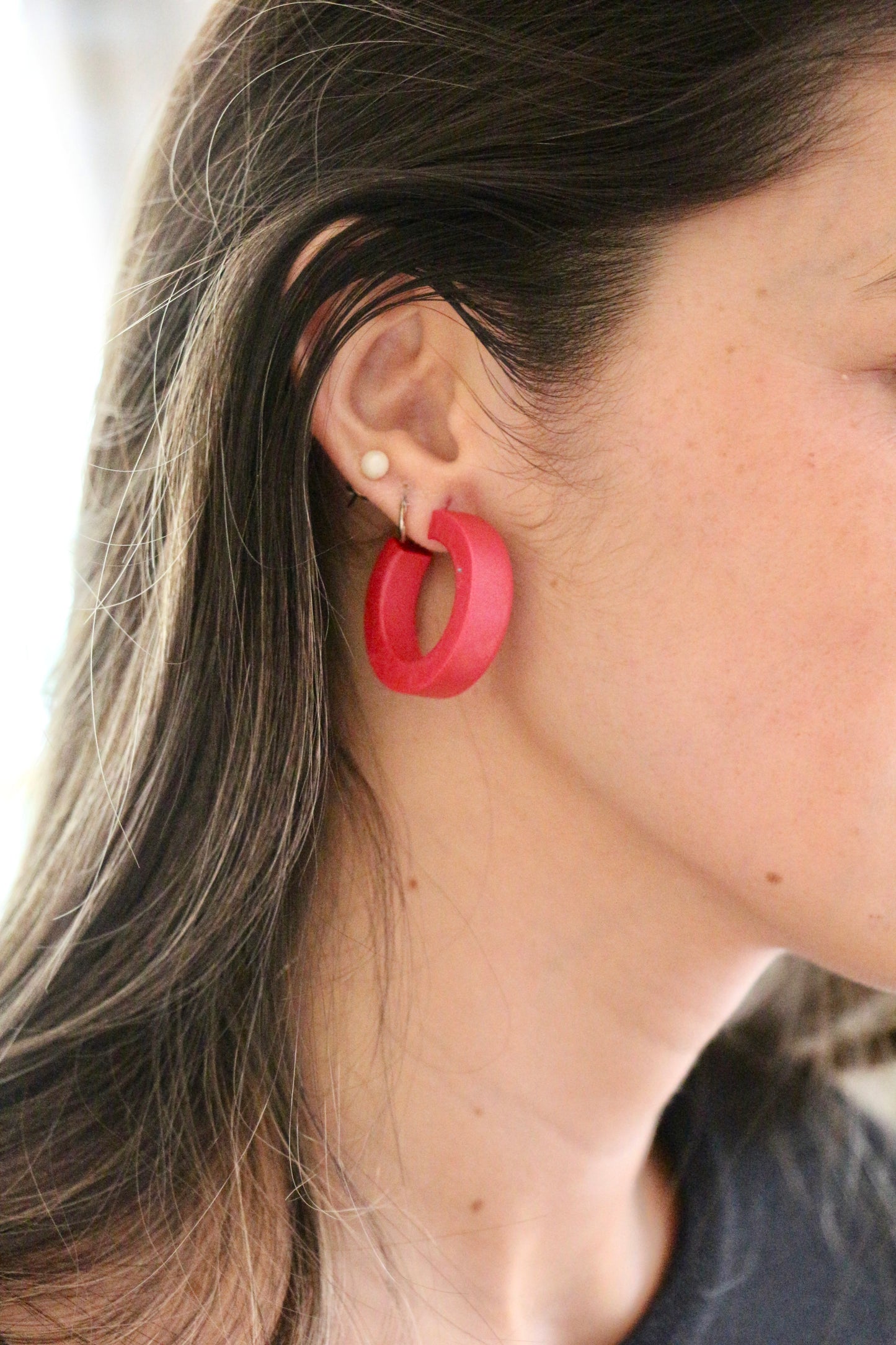 argollas Planas  rojas