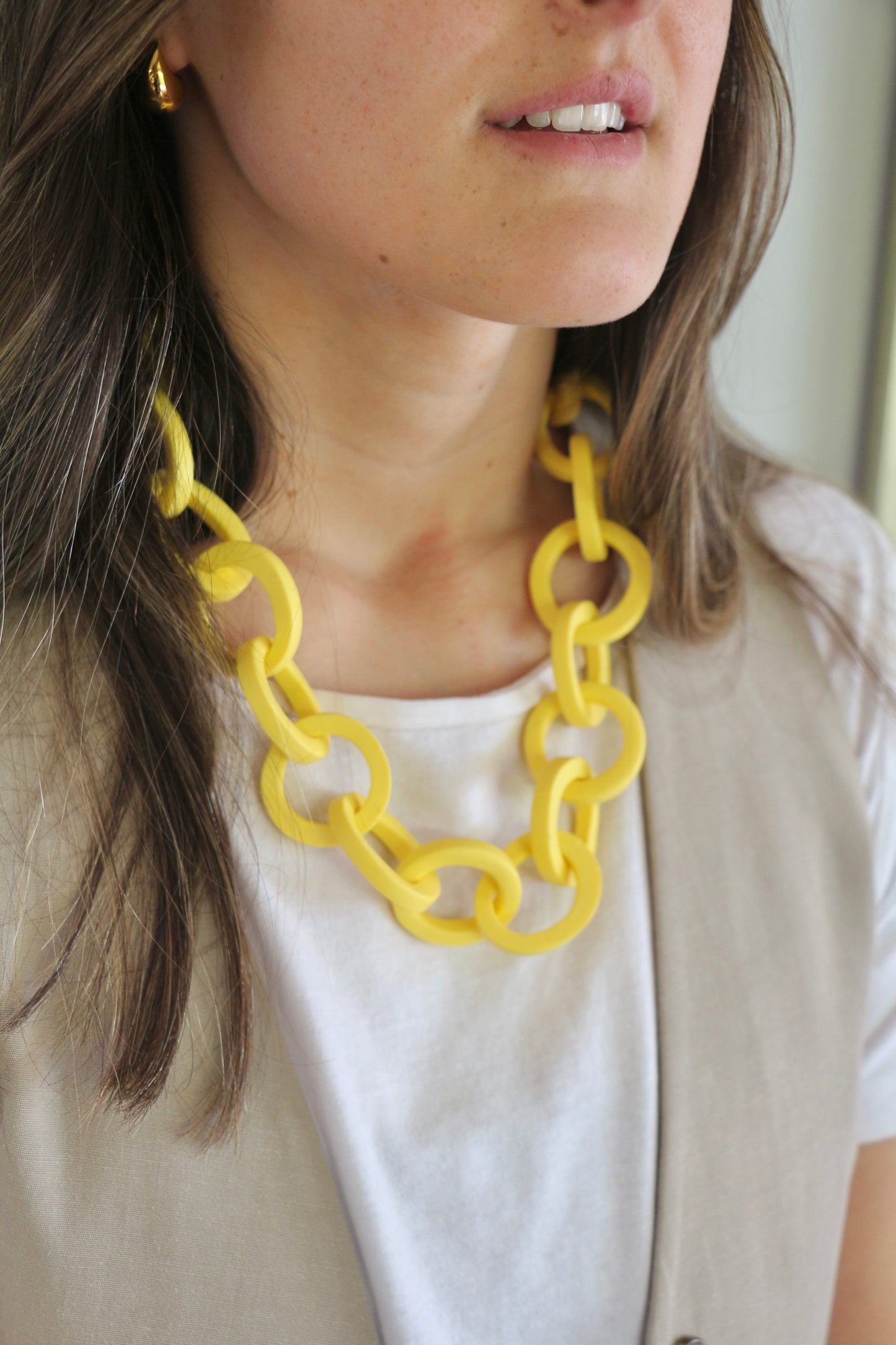 collar eslabón amarillo