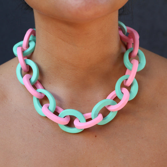 Collar Eslabon 45cm Bicolor